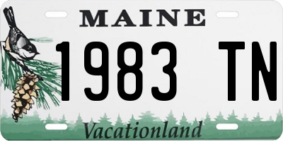 ME license plate 1983TN