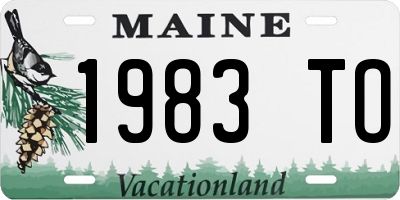 ME license plate 1983TO