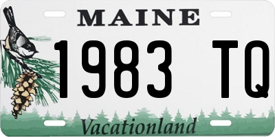 ME license plate 1983TQ
