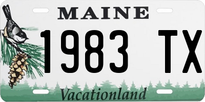 ME license plate 1983TX