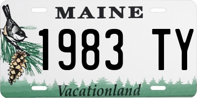 ME license plate 1983TY