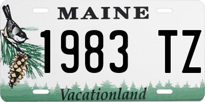 ME license plate 1983TZ