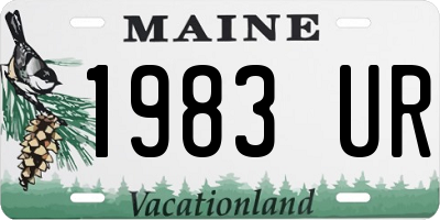 ME license plate 1983UR