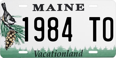 ME license plate 1984TO