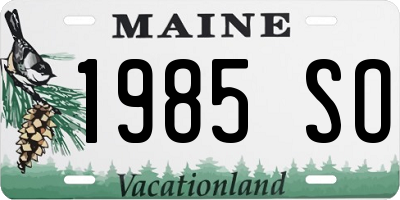 ME license plate 1985SO