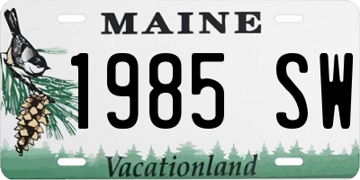 ME license plate 1985SW