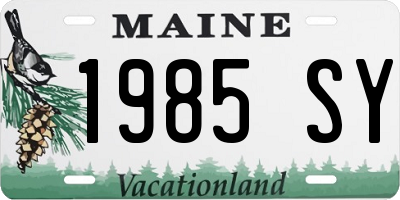ME license plate 1985SY