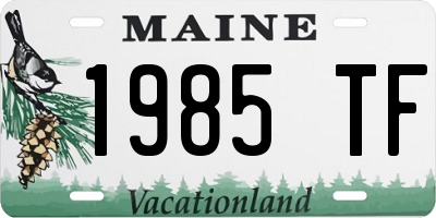 ME license plate 1985TF