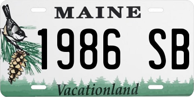 ME license plate 1986SB