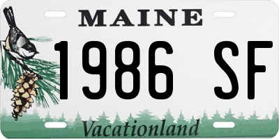 ME license plate 1986SF