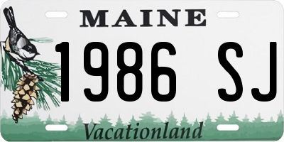 ME license plate 1986SJ