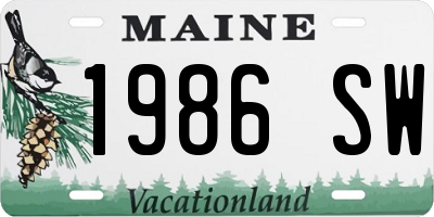 ME license plate 1986SW