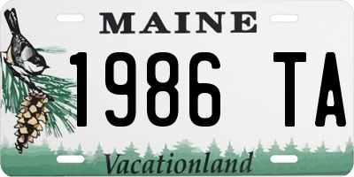 ME license plate 1986TA