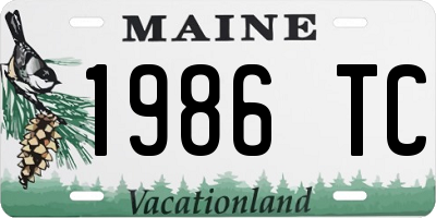 ME license plate 1986TC