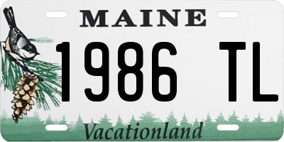 ME license plate 1986TL