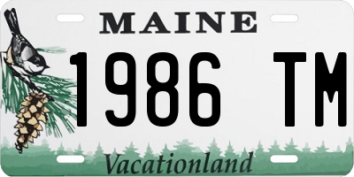 ME license plate 1986TM