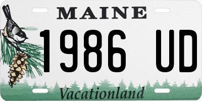 ME license plate 1986UD