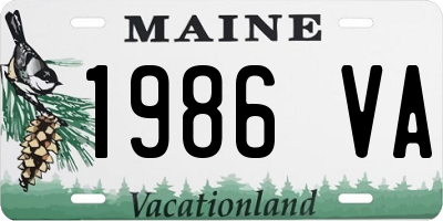 ME license plate 1986VA