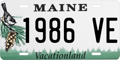 ME license plate 1986VE