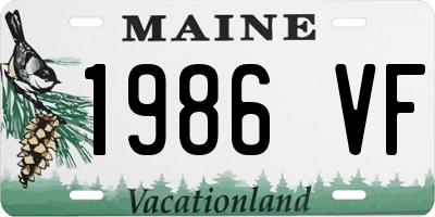 ME license plate 1986VF