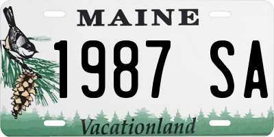 ME license plate 1987SA