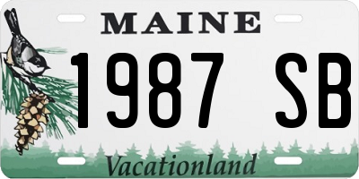 ME license plate 1987SB