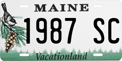 ME license plate 1987SC