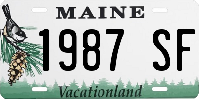 ME license plate 1987SF