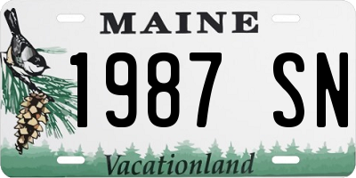 ME license plate 1987SN