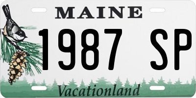 ME license plate 1987SP