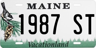 ME license plate 1987ST