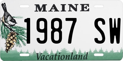 ME license plate 1987SW
