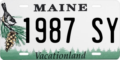 ME license plate 1987SY