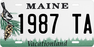 ME license plate 1987TA