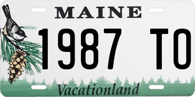 ME license plate 1987TO