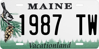 ME license plate 1987TW