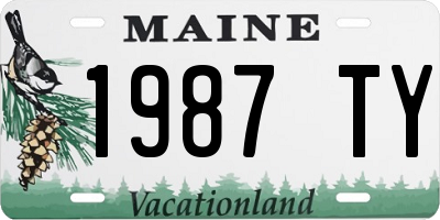 ME license plate 1987TY