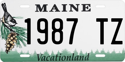 ME license plate 1987TZ