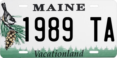 ME license plate 1989TA