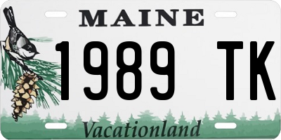 ME license plate 1989TK