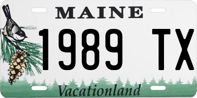 ME license plate 1989TX