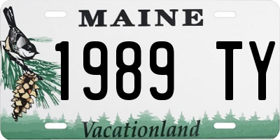ME license plate 1989TY