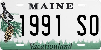 ME license plate 1991SO