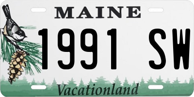 ME license plate 1991SW
