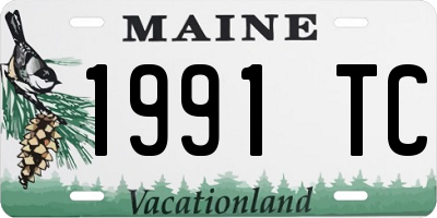 ME license plate 1991TC