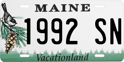 ME license plate 1992SN