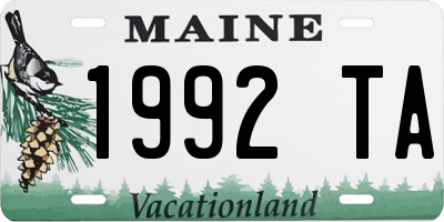 ME license plate 1992TA