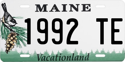 ME license plate 1992TE