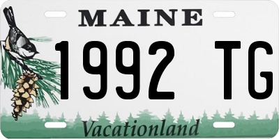 ME license plate 1992TG