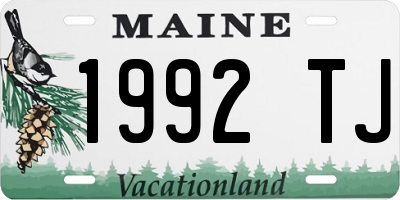 ME license plate 1992TJ